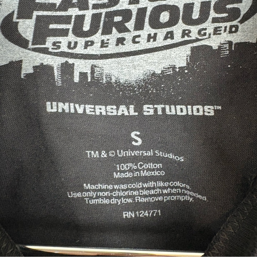 NWT‎ Universal Studios Fast & Furious Supercharged Graphic T-Shirt - Picture 3 of 4